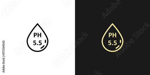 Neutral pH 5.5 drop icon design. Suitable for business, technology, and product label