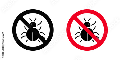 No parasitic insects signs in black and color style