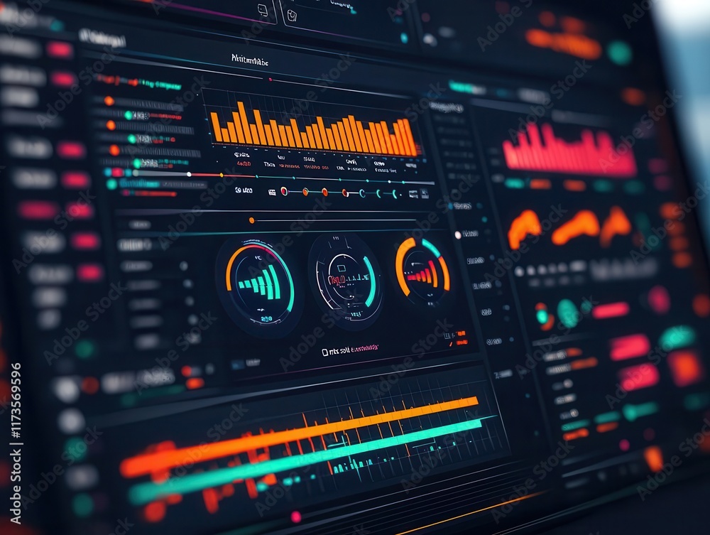 Futuristic ERP dashboard powered by AI, managing enterprise resources in realtime, smart technology optimizing business operations Futuristic ERP dashboard powered by AI, managing enterprise resources in realtime, smart technology optimizing business operations