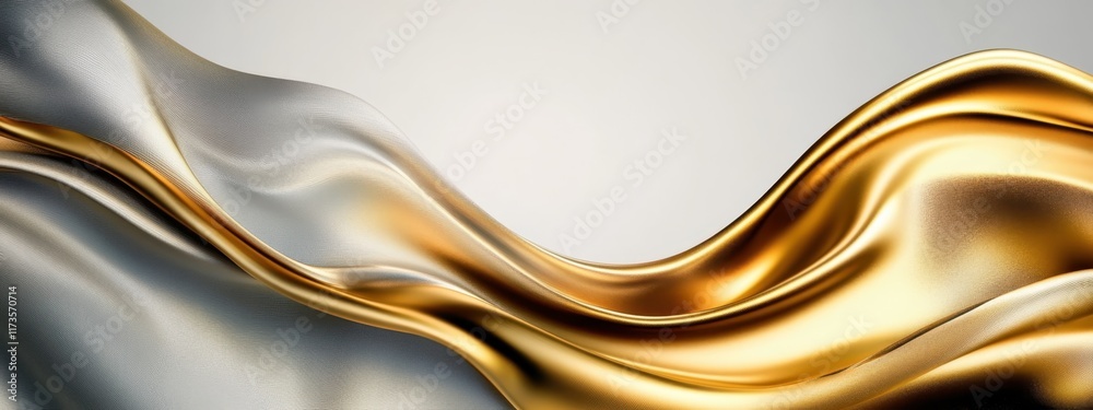 Silky fabric texture, smooth folds, white and gold shimmering cloth, elegant drapery, soft lighting, gentle curves, luxurious material, close-up detail, abstract composition, satin sheen, flowing line Silky fabric texture, smooth folds, white and gold shimmering cloth, elegant drapery, soft lighting, gentle curves, luxurious material, close-up detail, abstract composition, satin sheen, flowing line