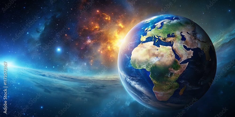 Obraz premium Stunning Globe in Space: Cosmic View with Copy Space for Text
