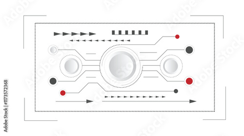 Technological Futuristic Hi Tech Frame Background Line Art. Sci-fi backgrounds and textures concept vector art