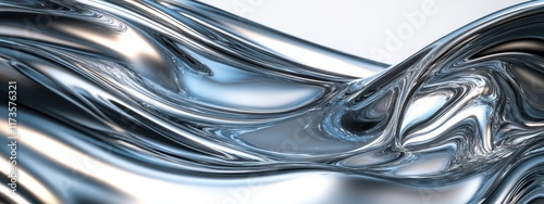 Wallpaper Mural Liquid metal surface, flowing chrome waves, abstract metallic texture, sleek futuristic design, high contrast reflections, smooth silvery curves, dynamic fluid motion, glossy aluminum aesthetic, sci-f Torontodigital.ca