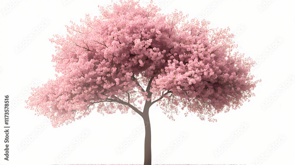 Obraz premium Sakura tree png ,pink cherry blossom tree isolated on transparent background ,generative ai. Blossom. Illustration