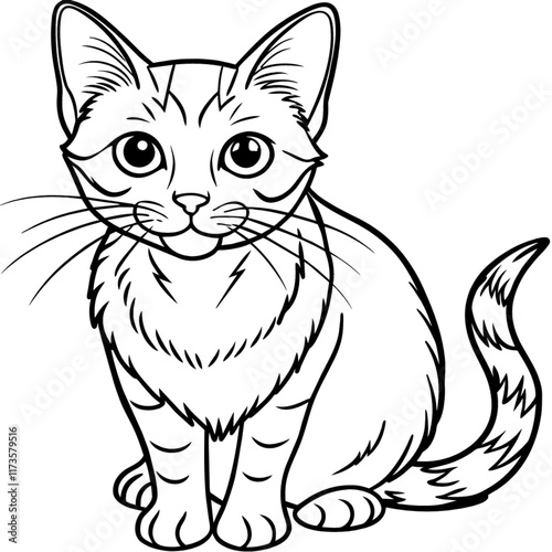 black and white cat vector