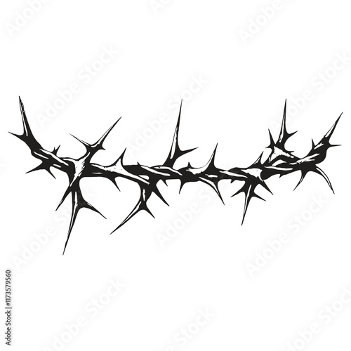 Elegant Silhouette of black thorn vector illustration