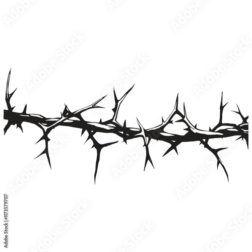 Elegant Silhouette of black thorn vector illustration