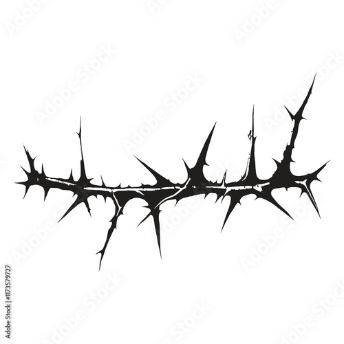 Elegant Silhouette of black thorn vector illustration