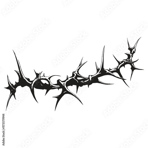 Elegant Silhouette of black thorn vector illustration