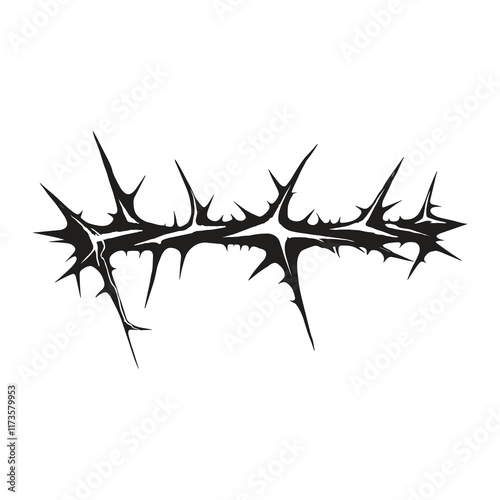 Elegant Silhouette of black thorn vector illustration