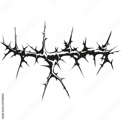 Elegant Silhouette of black thorn vector illustration