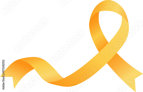 International Childhood Cancer. Gold Awareness Ribbon