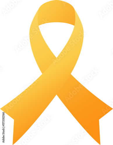 International Childhood Cancer. Gold Awareness Ribbon