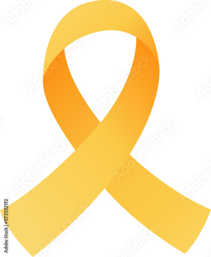 International Childhood Cancer. Gold Awareness Ribbon