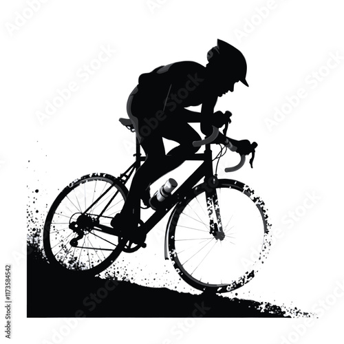 Mountain bike silhouette stock illustration, bike Lover vector graphic design, Cyclist silhouettes vector illustration