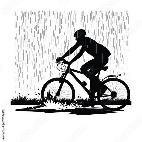 Mountain bike silhouette stock illustration, bike Lover vector graphic design, Cyclist silhouettes vector illustration