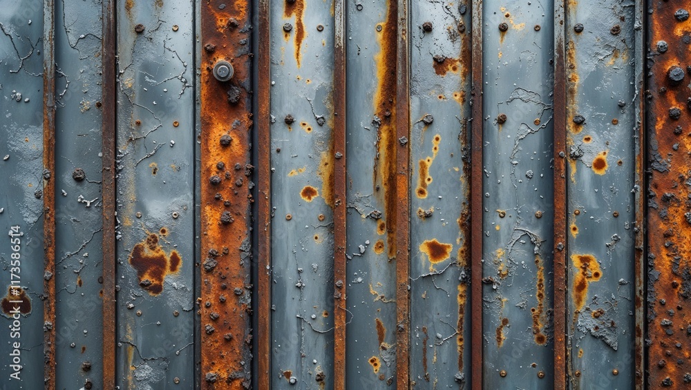 Obraz premium Abstract Metal Grunge Background with Copy Space: Industrial Textured Design Featuring Metallic Tones, Rust Accents, and Bold Grunge Patterns for Edgy and Modern Creativity