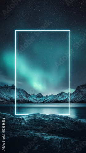 Stunning Northern Lights Frame on Empty Landscape