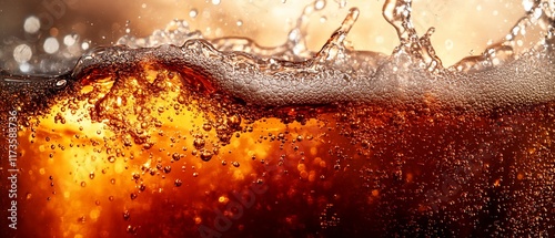 Sparkling Cola Close-up, Bubbles, Refreshment