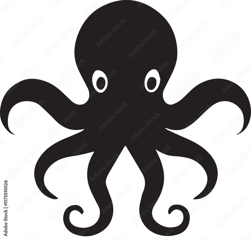 octopus icon black silhouette octopus icon black silhouette