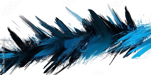 Wallpaper Mural Abstract blue black brush strokes, design element, white background, graphic design. Torontodigital.ca