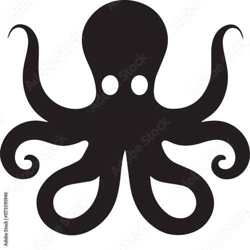 octopus icon black silhouette