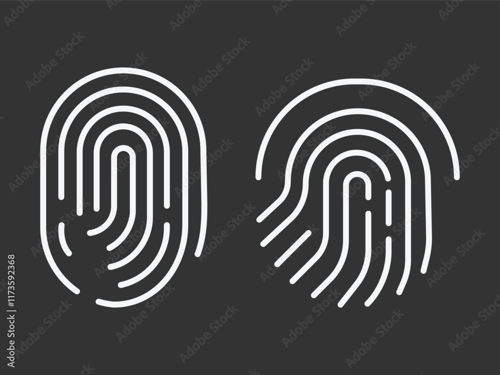 Fingerprint Icon Vector. Touch ID icon vector isolated on background. Biometric Sign Vector. Fingerprint Icon Vector. Touch ID icon vector isolated on background. Biometric Sign Vector.