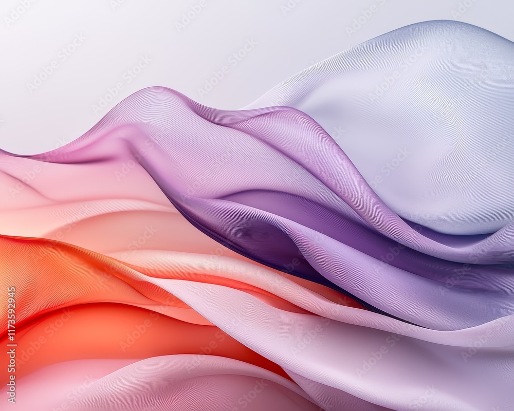 Fototapeta premium Abstract Swirling Fabric Texture Pastel Purple Pink and Orange Hues