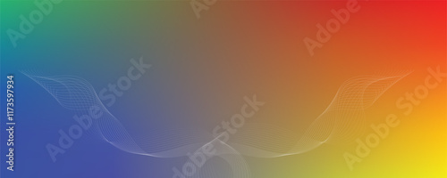 Christmas abstract background with snowflakes and laser beams Shiny neon lines template - northern lights glowing blur lines
