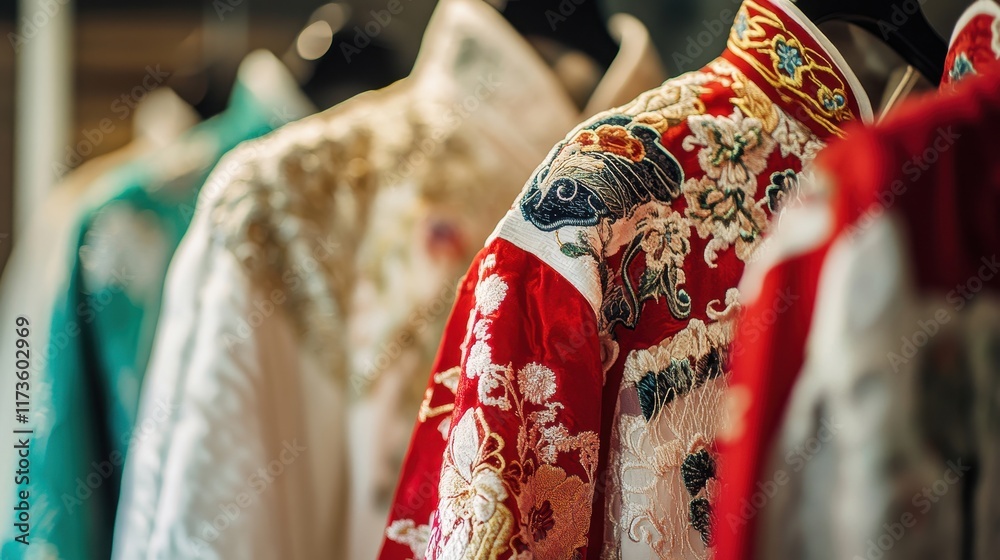 Fototapeta premium Traditional Chinese Festival Robes on Display