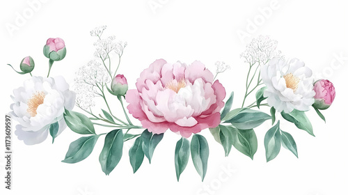 Fototapeta Naklejka Na Ścianę i Meble -  floral watercolor banner