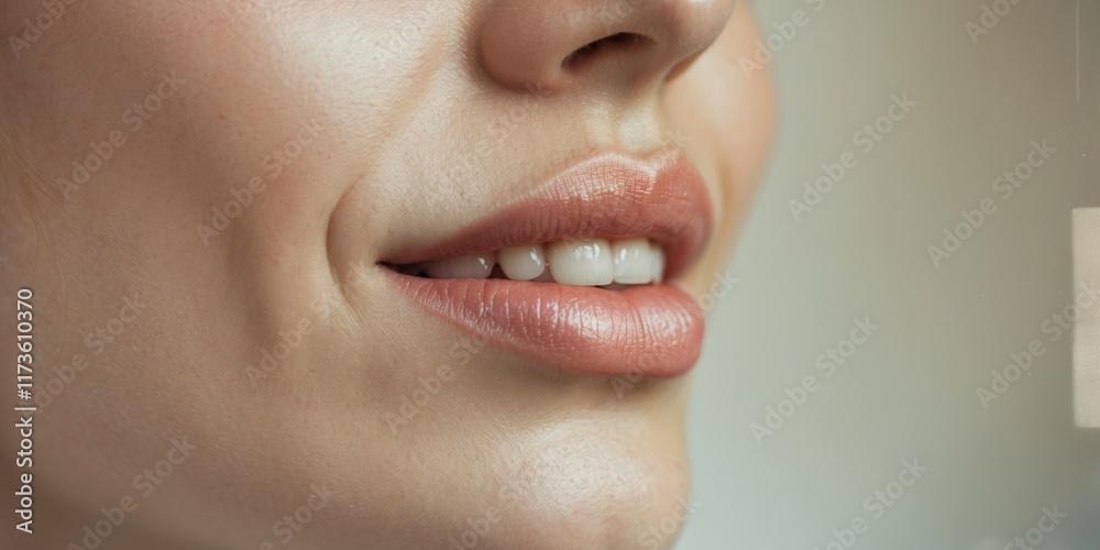 Obraz premium Smirking Lips A subtle smirk with one corner of the mouth lifted