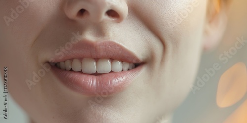 Smirking Lips A subtle smirk with one corner of the mouth lifted photo