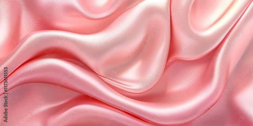 Obraz premium Pink silk fabric background with soft folds.