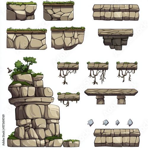 2D Stone Platforms and Sprite Sheets for Games