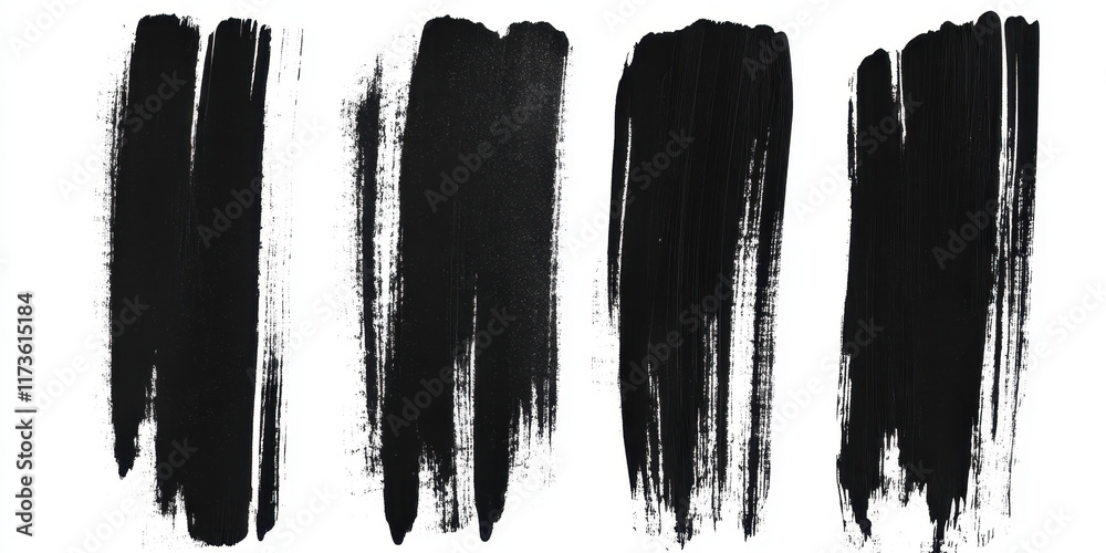 Abstract Vertical Brushstrokes in Black Paint Abstract Vertical Brushstrokes in Black Paint