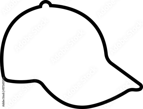 Baseball hat, cap icon in line. sign symbol mockup isolated on transparent background icon. black vector for apps or website use for sports headdress