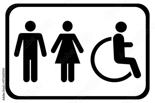 Toilet sign icon, Public restroom sign, vector  illustration