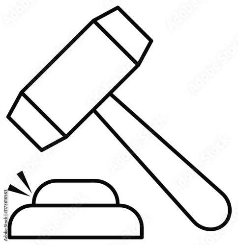 Judge hammer vector icon. Auction hammer.  Gavel sign. Lawyer symbol. Mallet illustration. Auction bid icon isolated. law icon vector illustrator.