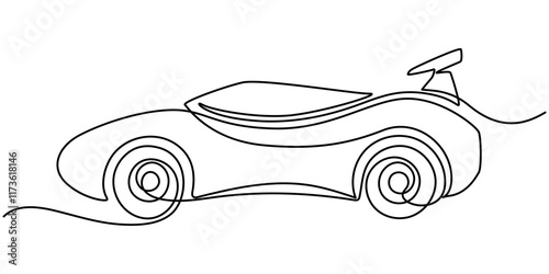 continuous one line drawing of car vector icon. One line Car icon vector background ,One single continuous line drawing of old vintage car, line draw, continuous line art simple car drawing vector.