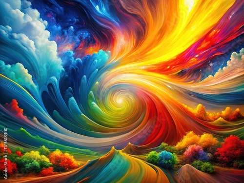 Abstract art, a colorful kaleidoscope.