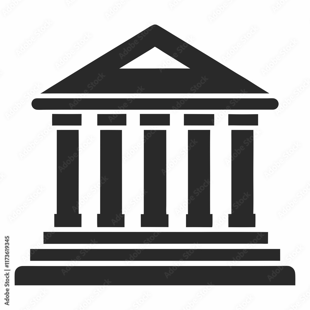 Bank Building Icon Silhouette Vector Bank Building Icon Silhouette Vector