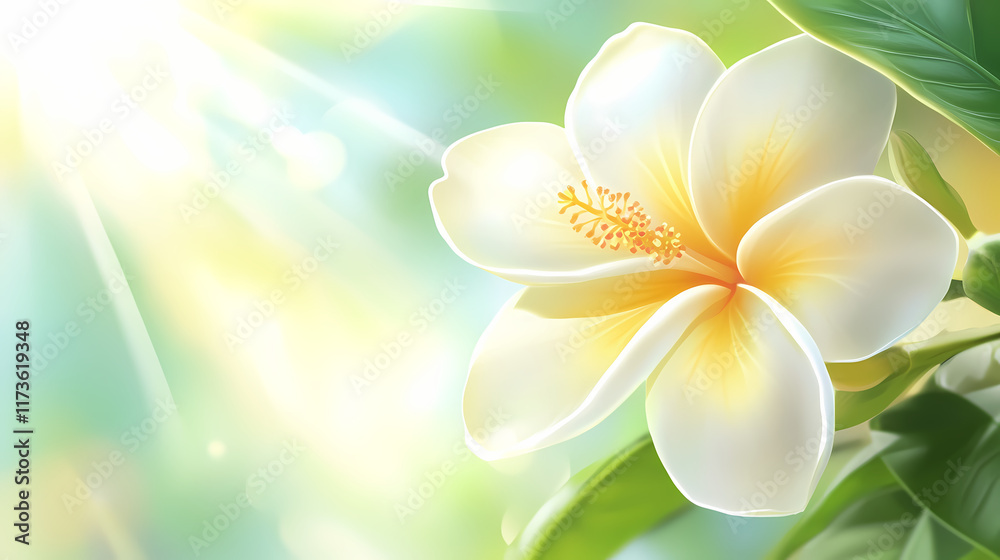 Close-up of a single flower blooming in the sun, sunlight, blossom. Blossom. Illustration Close-up of a single flower blooming in the sun, sunlight, blossom. Blossom. Illustration