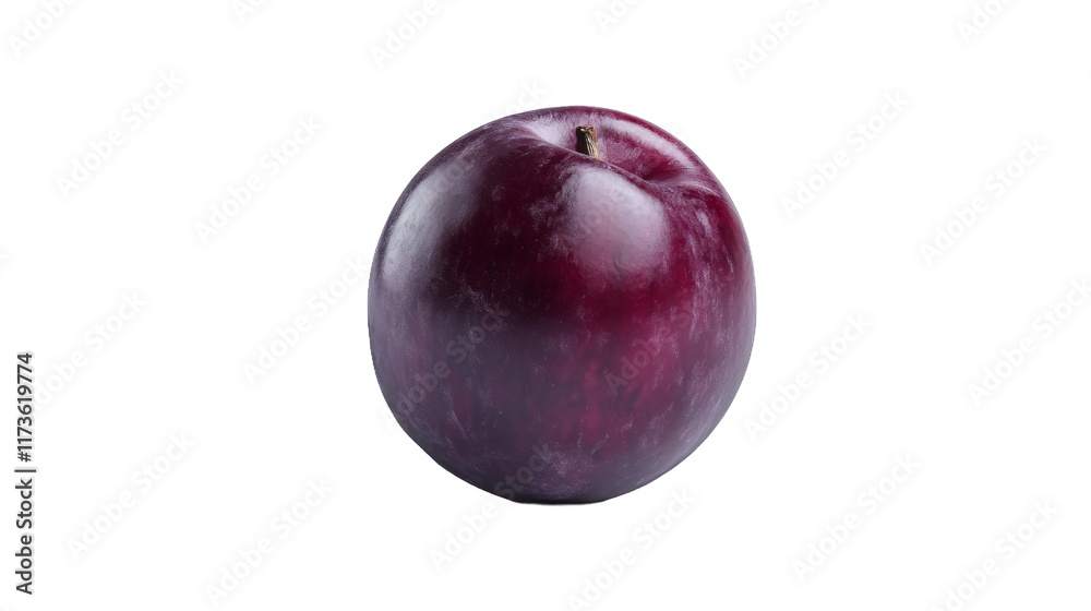Ripe purple plum rotating on transparent background Ripe purple plum rotating on transparent background