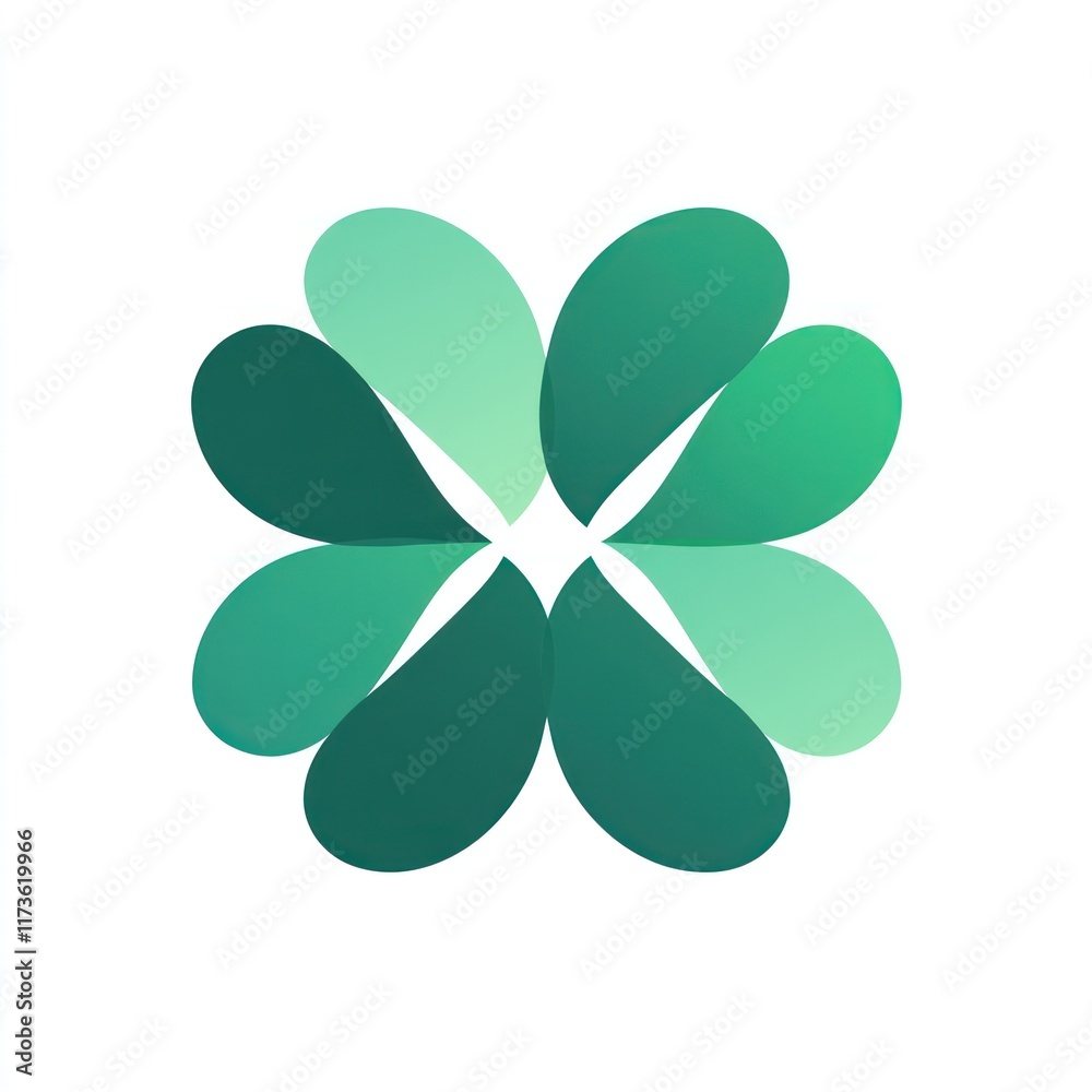 Abstract Green Floral Design Shaped Like A Flower