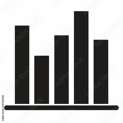 Bar Chart Icon Vector Silhouette