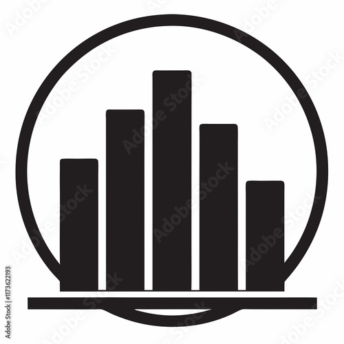 Bar Chart Icon Vector Silhouette