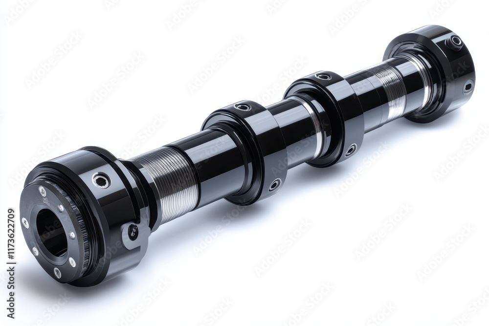 3D Rendering of a Rotating Shaft System on White Background 3D Rendering of a Rotating Shaft System on White Background