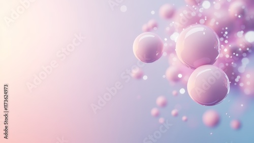 Abstract Pastel Pink 3D Sphere Background Image
