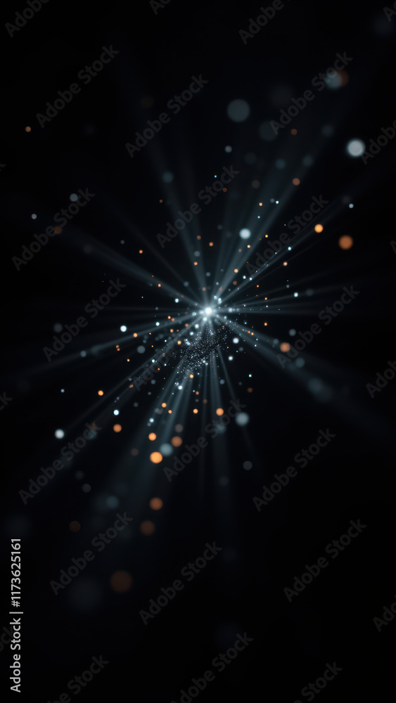 Fototapeta premium A cosmic AI concept with starburst effects.